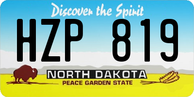 ND license plate HZP819
