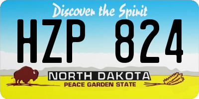 ND license plate HZP824