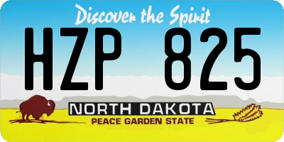 ND license plate HZP825
