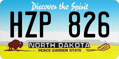 ND license plate HZP826