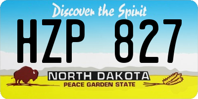 ND license plate HZP827