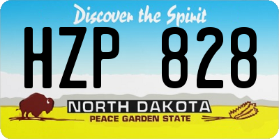 ND license plate HZP828
