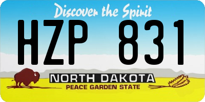 ND license plate HZP831