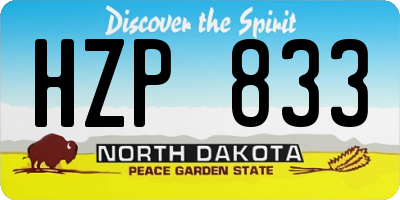ND license plate HZP833