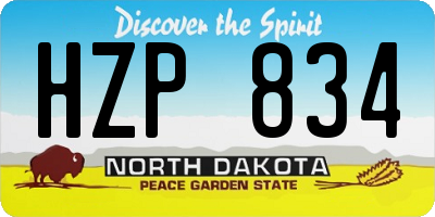 ND license plate HZP834