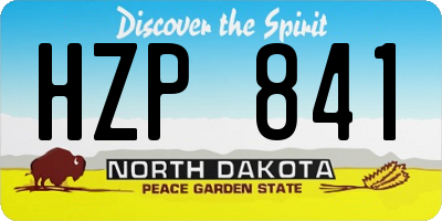 ND license plate HZP841