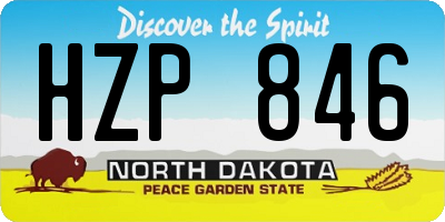 ND license plate HZP846