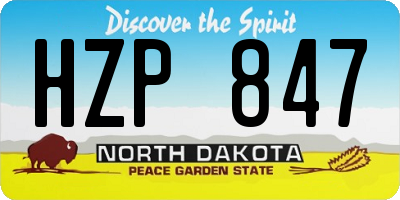ND license plate HZP847