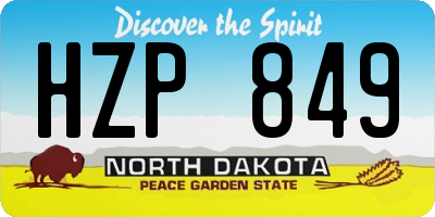 ND license plate HZP849