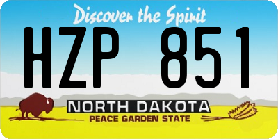 ND license plate HZP851