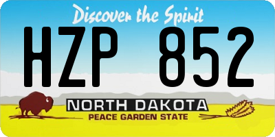 ND license plate HZP852