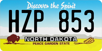 ND license plate HZP853