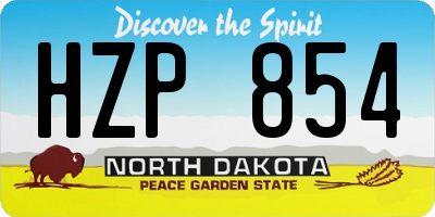ND license plate HZP854