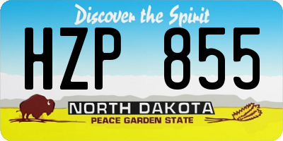 ND license plate HZP855