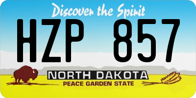 ND license plate HZP857