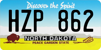 ND license plate HZP862