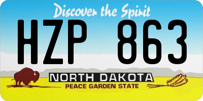 ND license plate HZP863