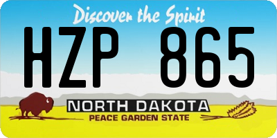 ND license plate HZP865