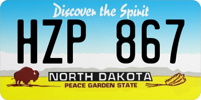 ND license plate HZP867
