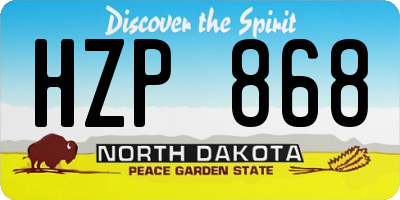 ND license plate HZP868