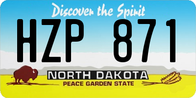 ND license plate HZP871