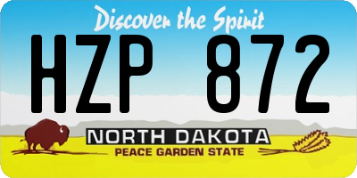 ND license plate HZP872