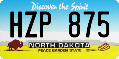 ND license plate HZP875