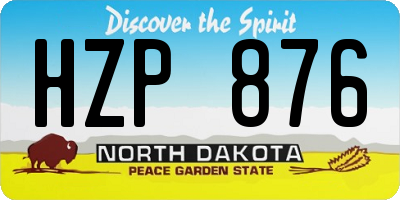 ND license plate HZP876