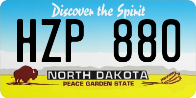 ND license plate HZP880