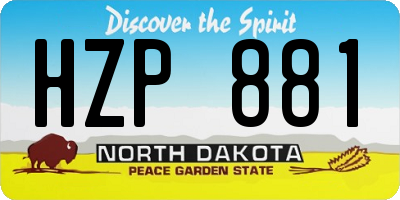 ND license plate HZP881