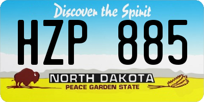 ND license plate HZP885