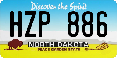 ND license plate HZP886