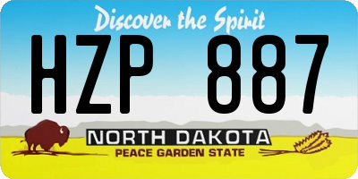 ND license plate HZP887