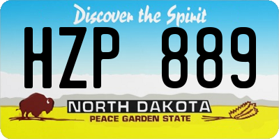 ND license plate HZP889