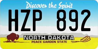 ND license plate HZP892
