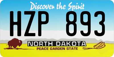ND license plate HZP893