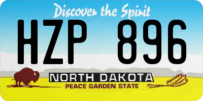 ND license plate HZP896