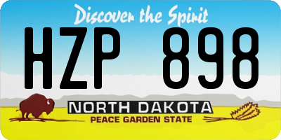 ND license plate HZP898