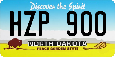 ND license plate HZP900