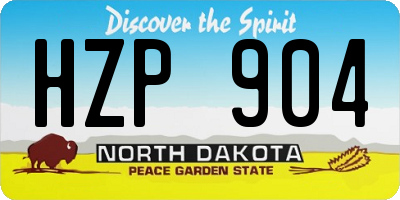 ND license plate HZP904