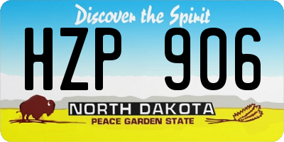 ND license plate HZP906