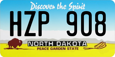 ND license plate HZP908