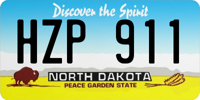 ND license plate HZP911