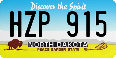 ND license plate HZP915