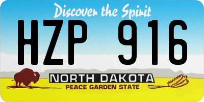 ND license plate HZP916