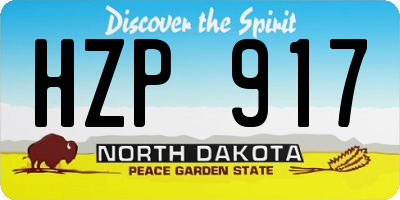 ND license plate HZP917