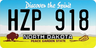 ND license plate HZP918