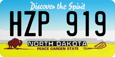 ND license plate HZP919