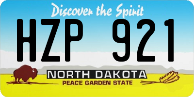 ND license plate HZP921