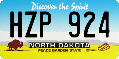 ND license plate HZP924